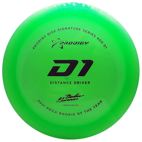 Prodigy: D1 Distance Driver - Gannon Buhr 2022 Signature Series - 400 Plastic - Green/Pink