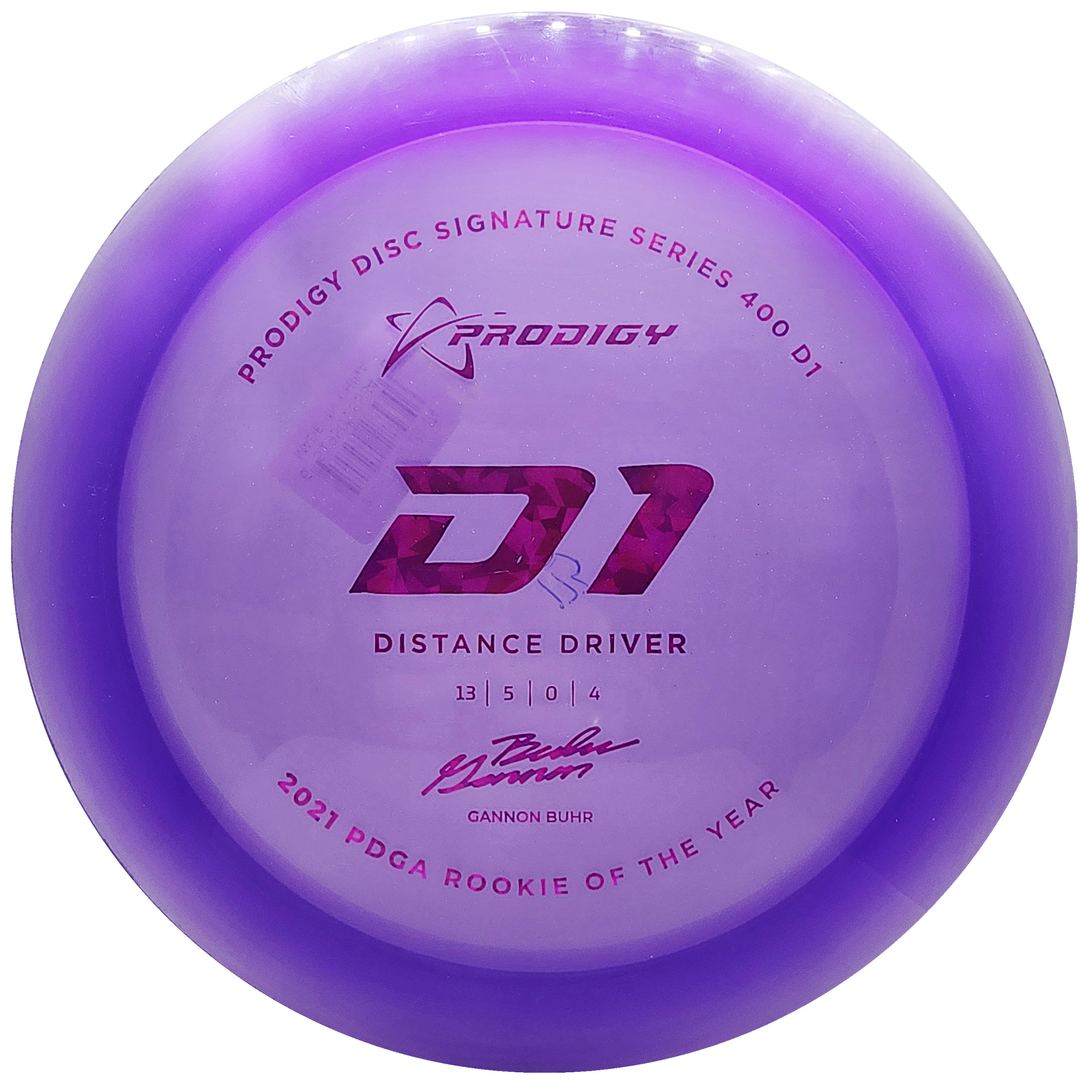 Prodigy: D1 Distance Driver - Gannon Buhr 2022 Signature Series - 400 Plastic - Purple/Pink