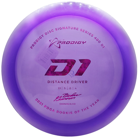 Prodigy: D1 Distance Driver - Gannon Buhr 2022 Signature Series - 400 Plastic - Purple/Pink