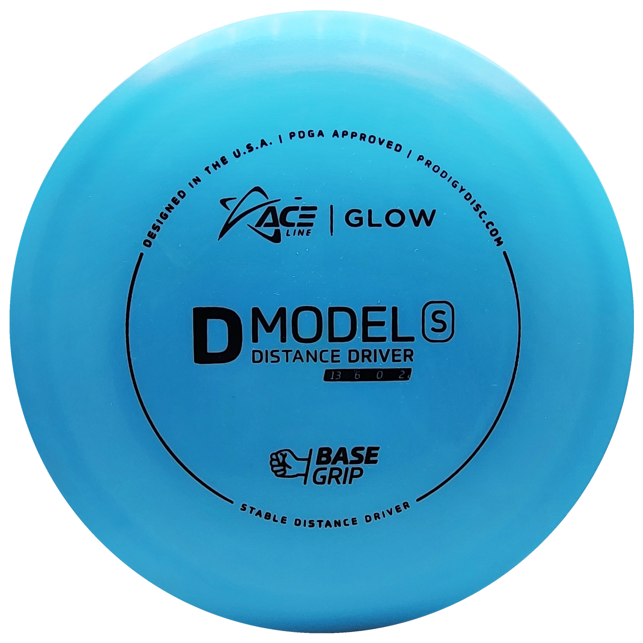 Prodigy: ACE Line D Model S Distance Driver - BaseGrip GLOW Plastic - Blue/Black