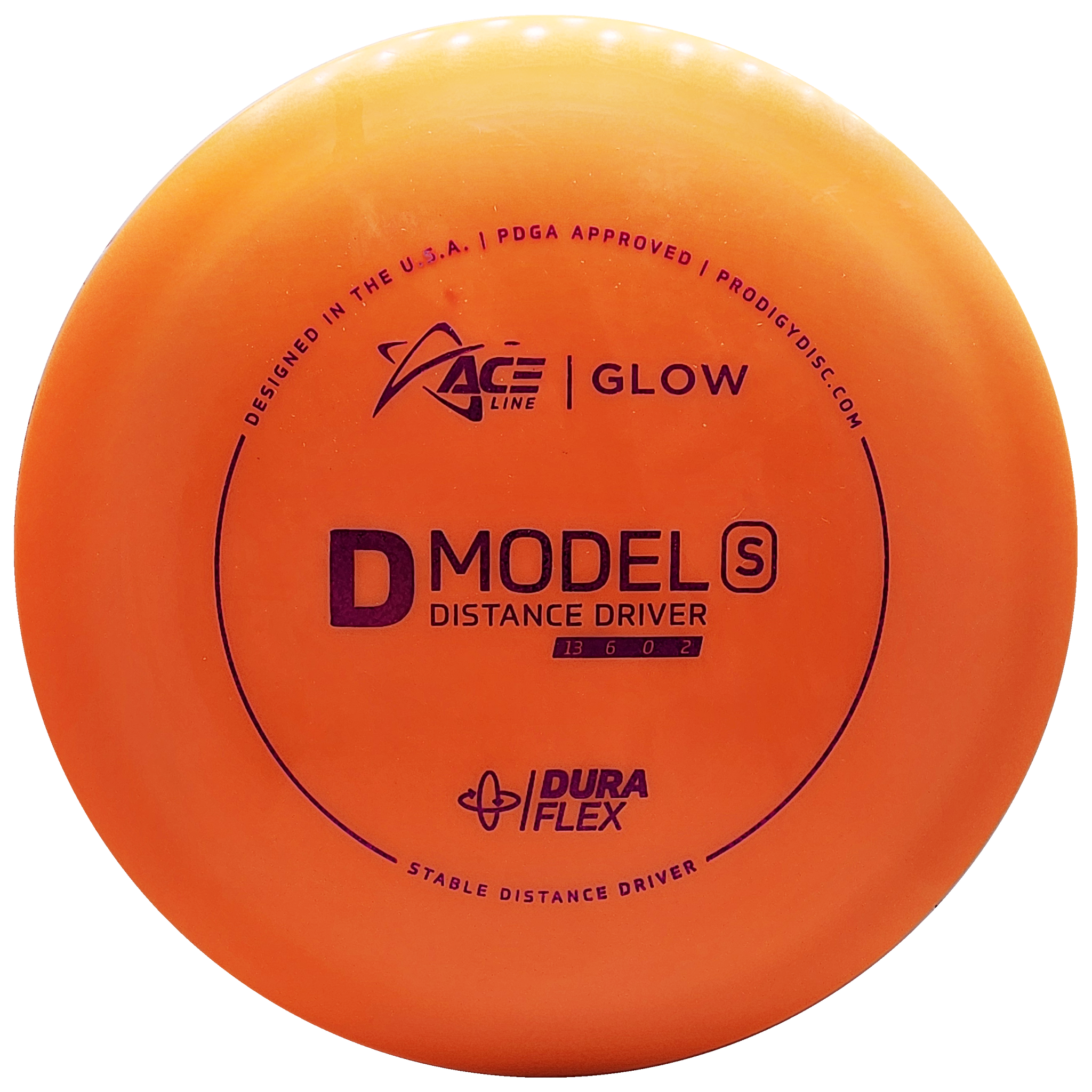 Prodigy: ACE Line D Model S Distance Driver - DuraFlex GLOW Plastic - Orange/Pink