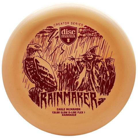 Discmania: Eagle McMahon Creator Series Flex 1 Color Glow D-Line Rainmaker - Scarecrow - Orange/Red