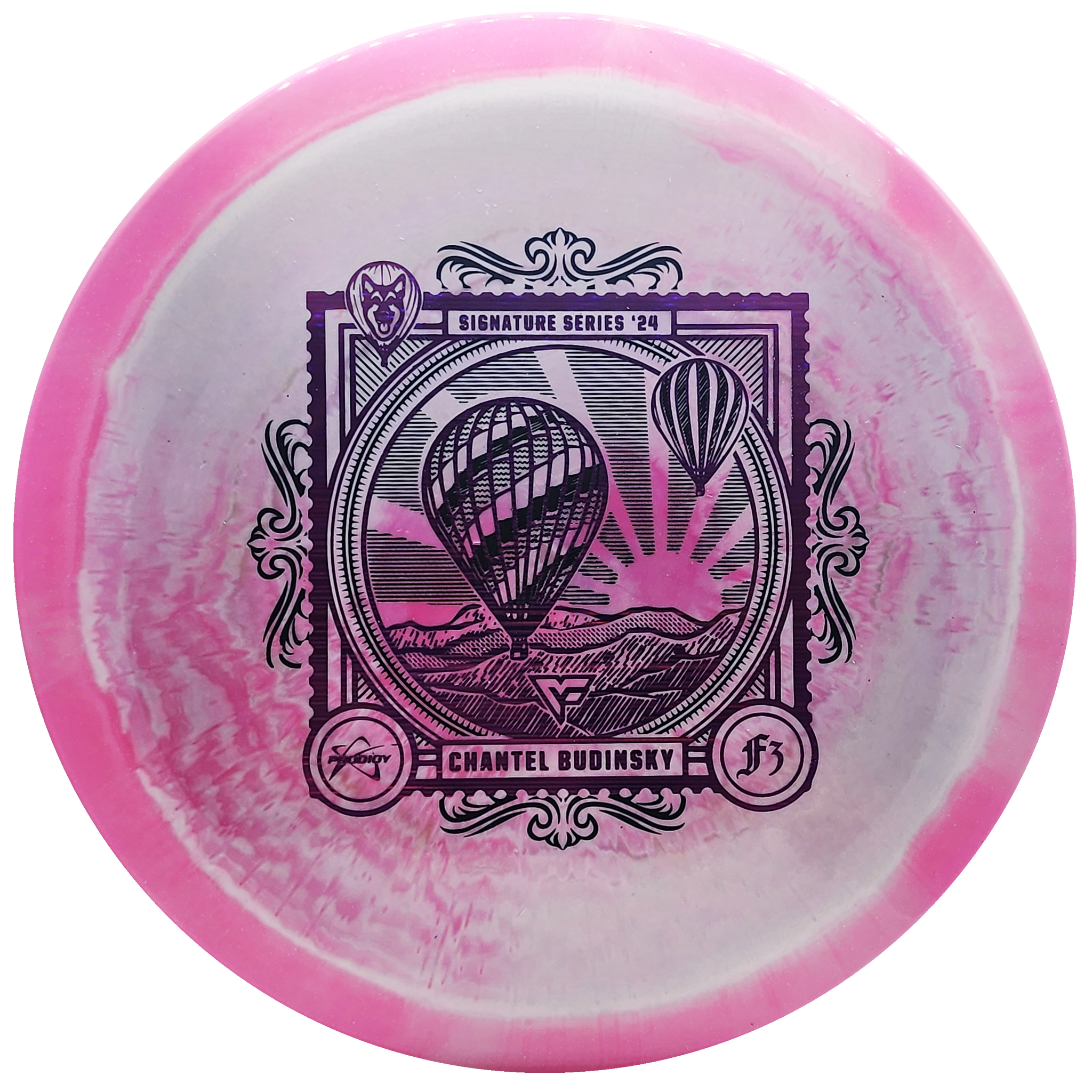 Prodigy: F3 750 Spectrum Glimmer Plastic - Chantel Budinsky 2024 Signature Series - Pink/Cream/Pink/Black