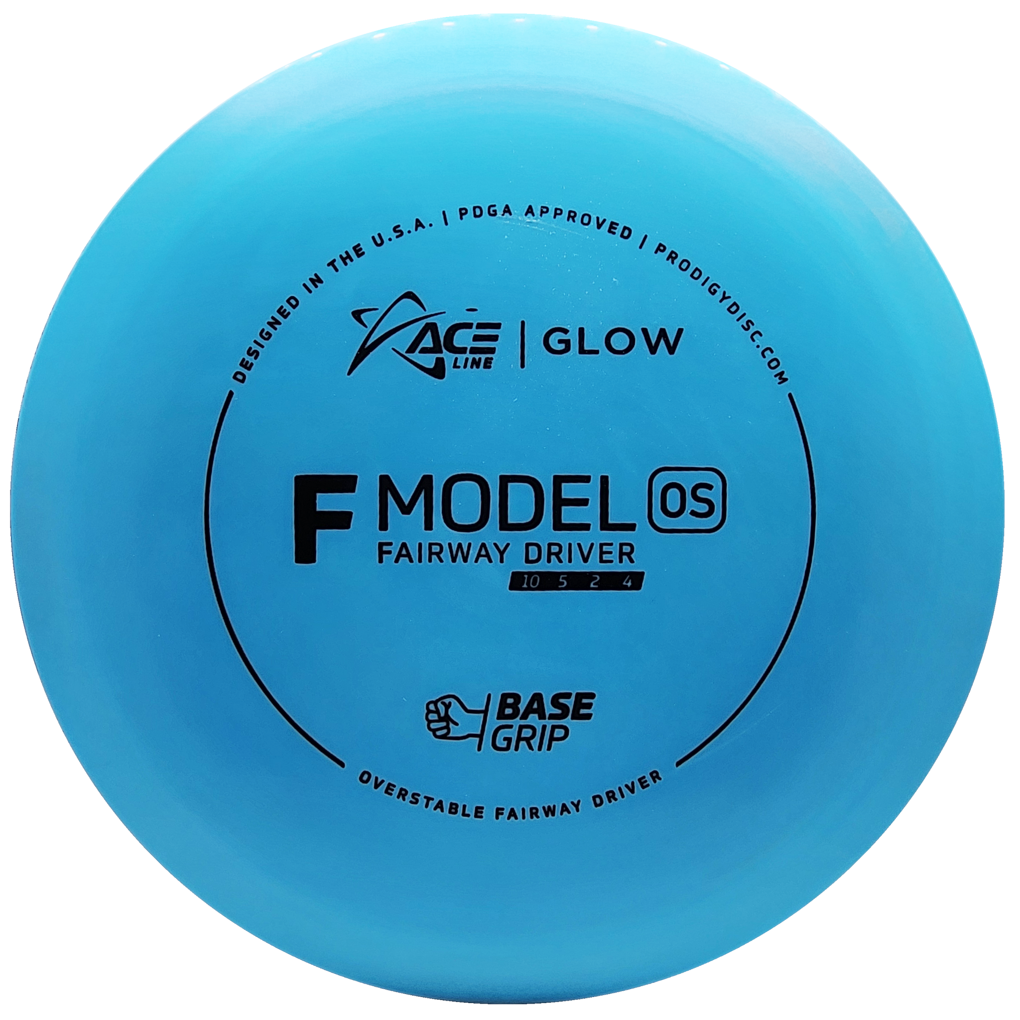 Prodigy: ACE Line F Model OS Fairway Driver - BaseGrip GLOW Plastic - Blue/Black