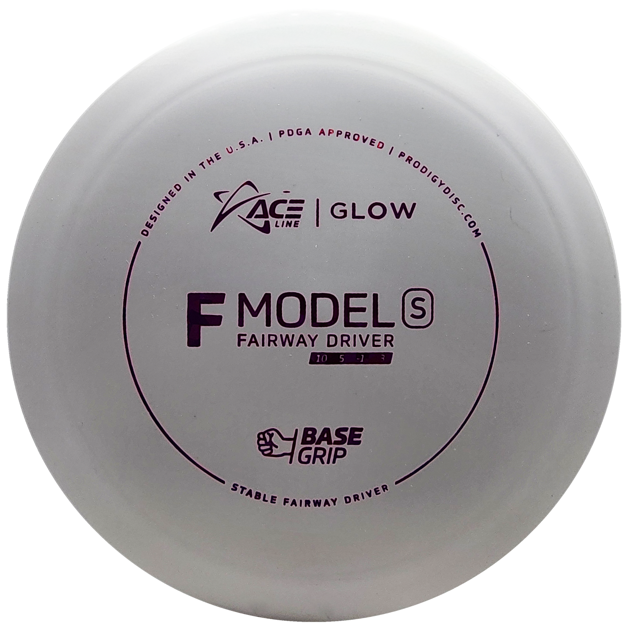 Prodigy: ACE Line F Model S Fairway Driver - BaseGrip GLOW Plastic - White/Pink