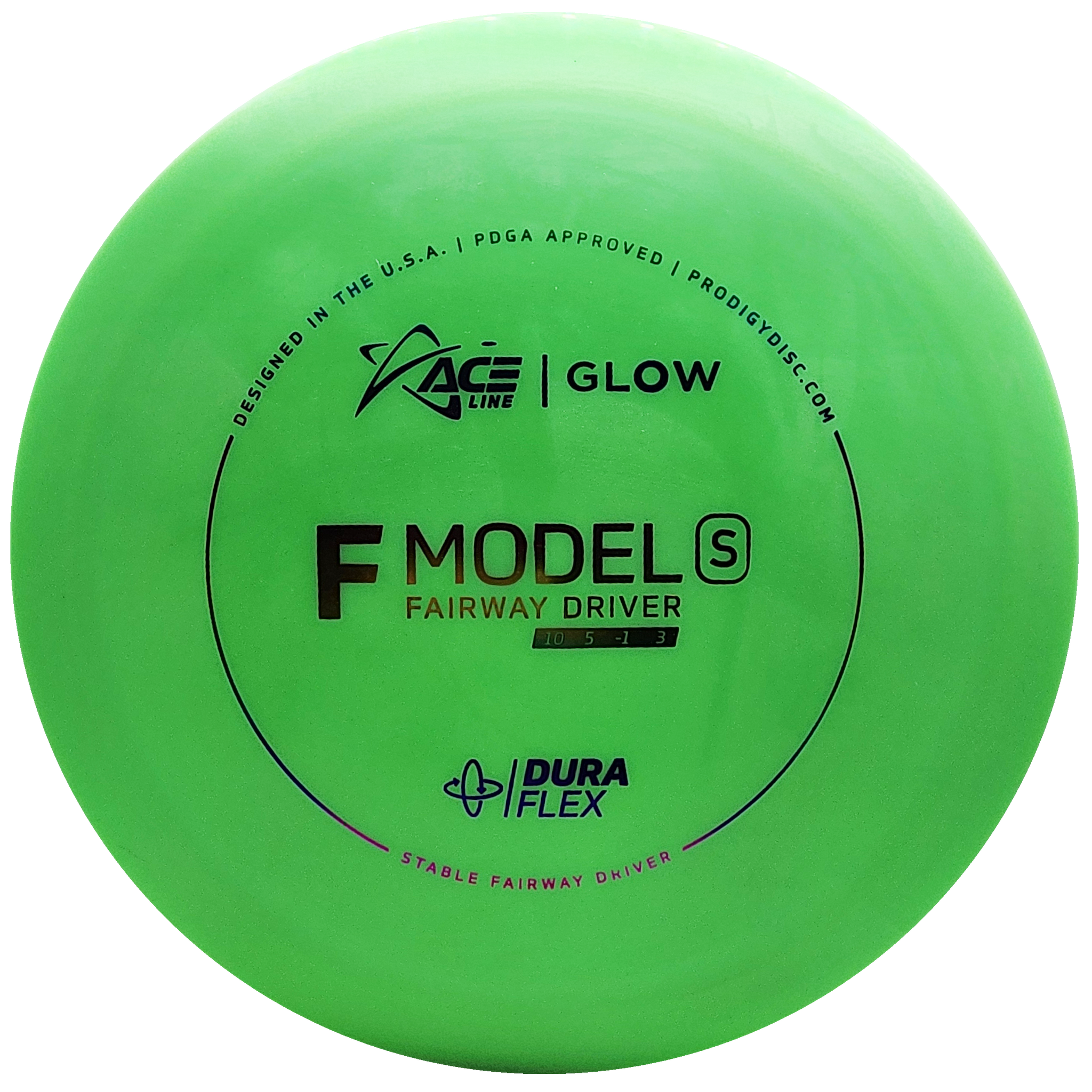 Prodigy: ACE Line F Model S Fairway Driver - DuraFlex GLOW Plastic - Green/Rainbow