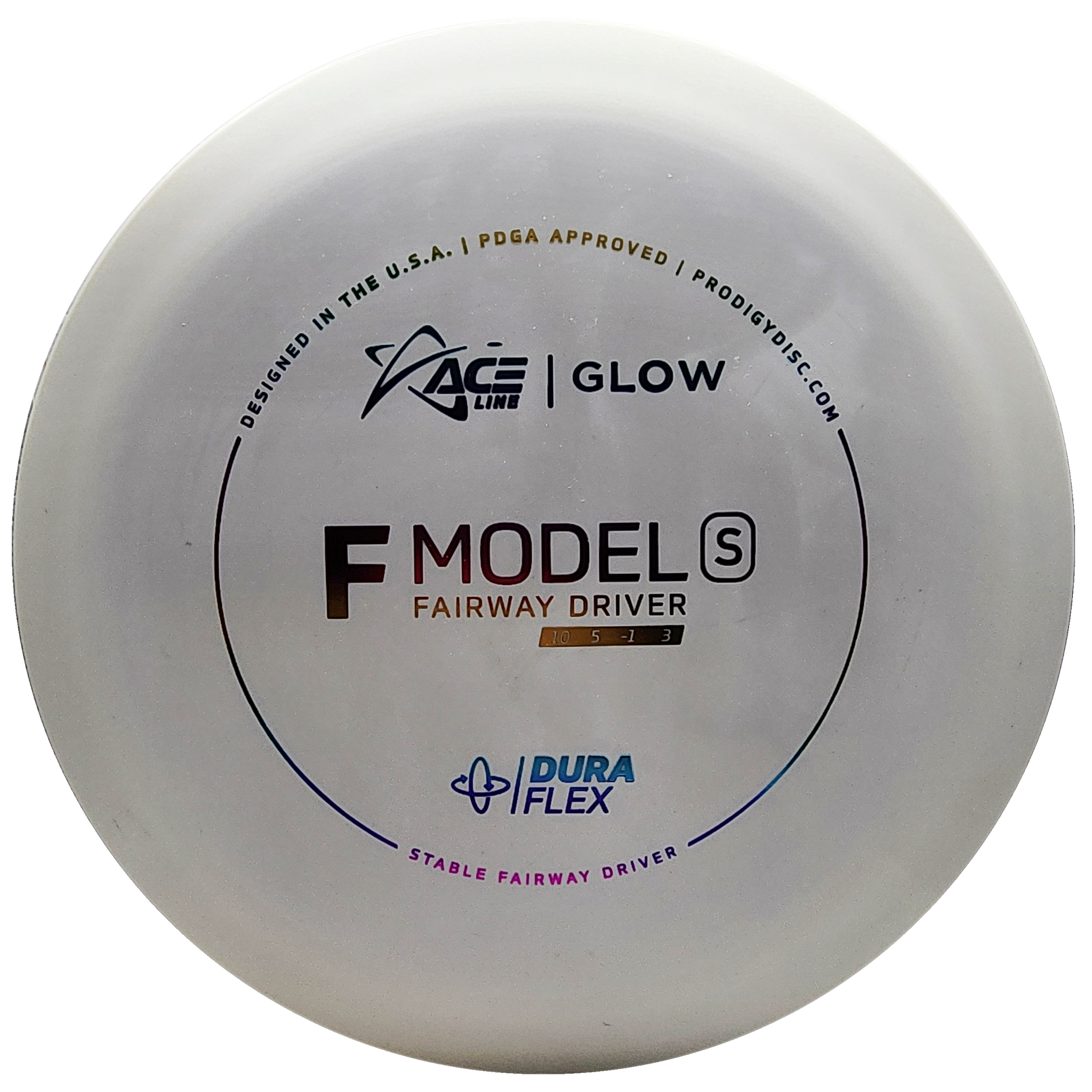 Prodigy: ACE Line F Model S Fairway Driver - DuraFlex GLOW Plastic - White/Rainbow