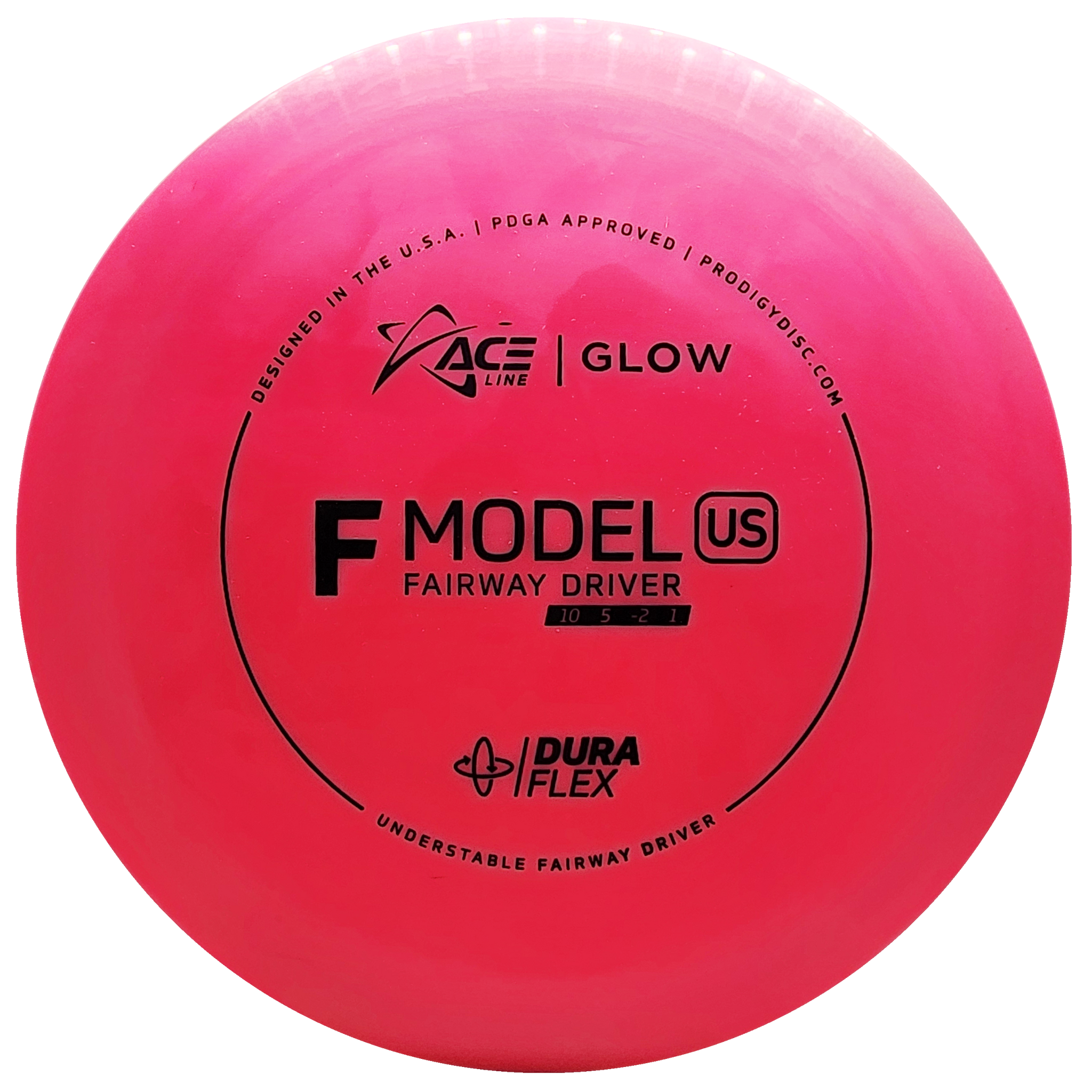 Prodigy: ACE Line F Model US Fairway Driver - DuraFlex GLOW Plastic - Pink/Black