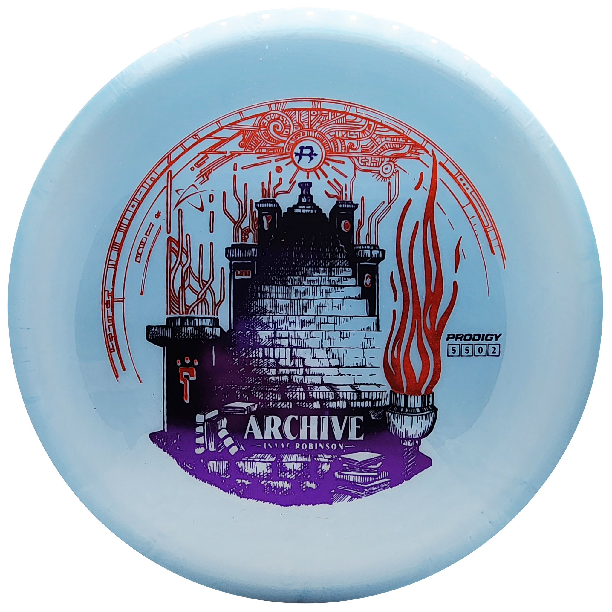 Prodigy: Isaac Robinson Archive Midrange - 500 Plastic - Light Blue/Purple/Orange