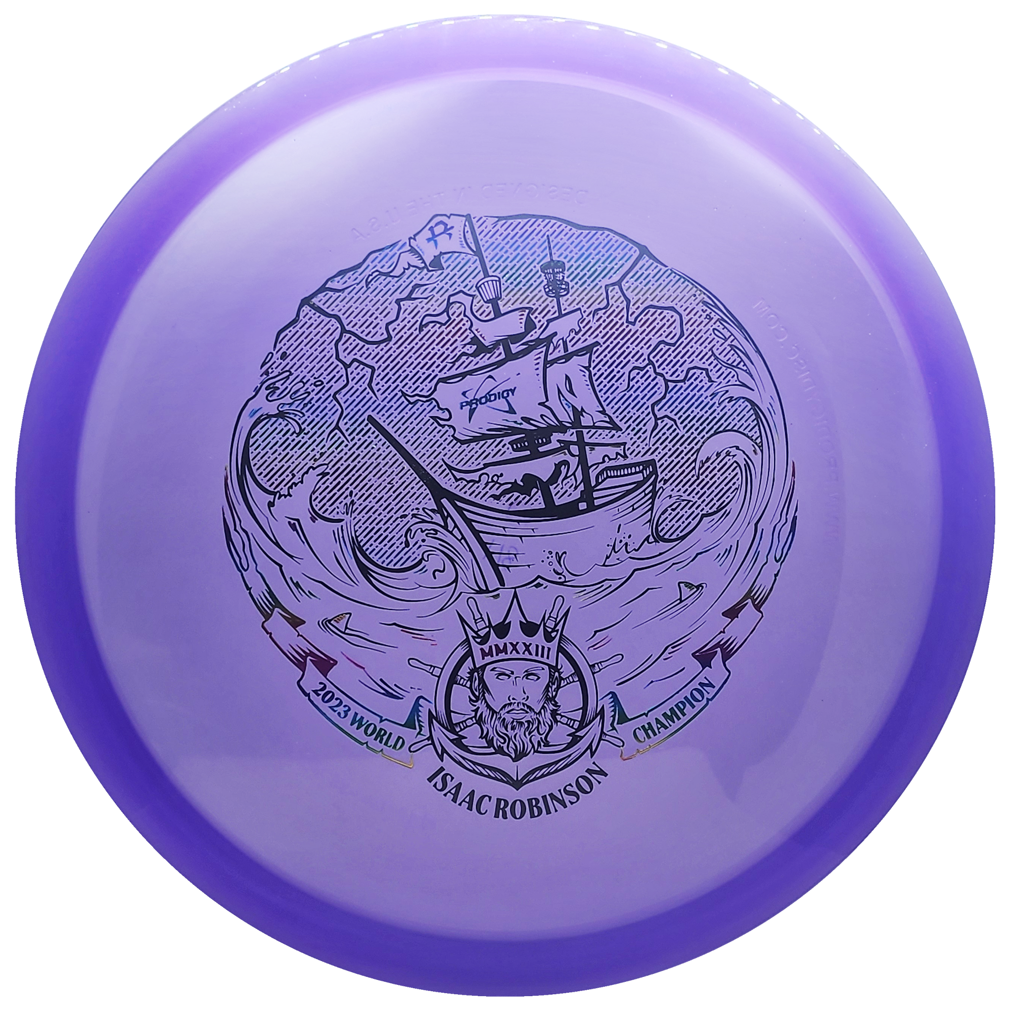 Prodigy: Isaac Robinson Archive Midrange - "Smuggler's Pursuit" Pro Worlds Stamp - 400 Plastic - Purple/Black/Rainbow