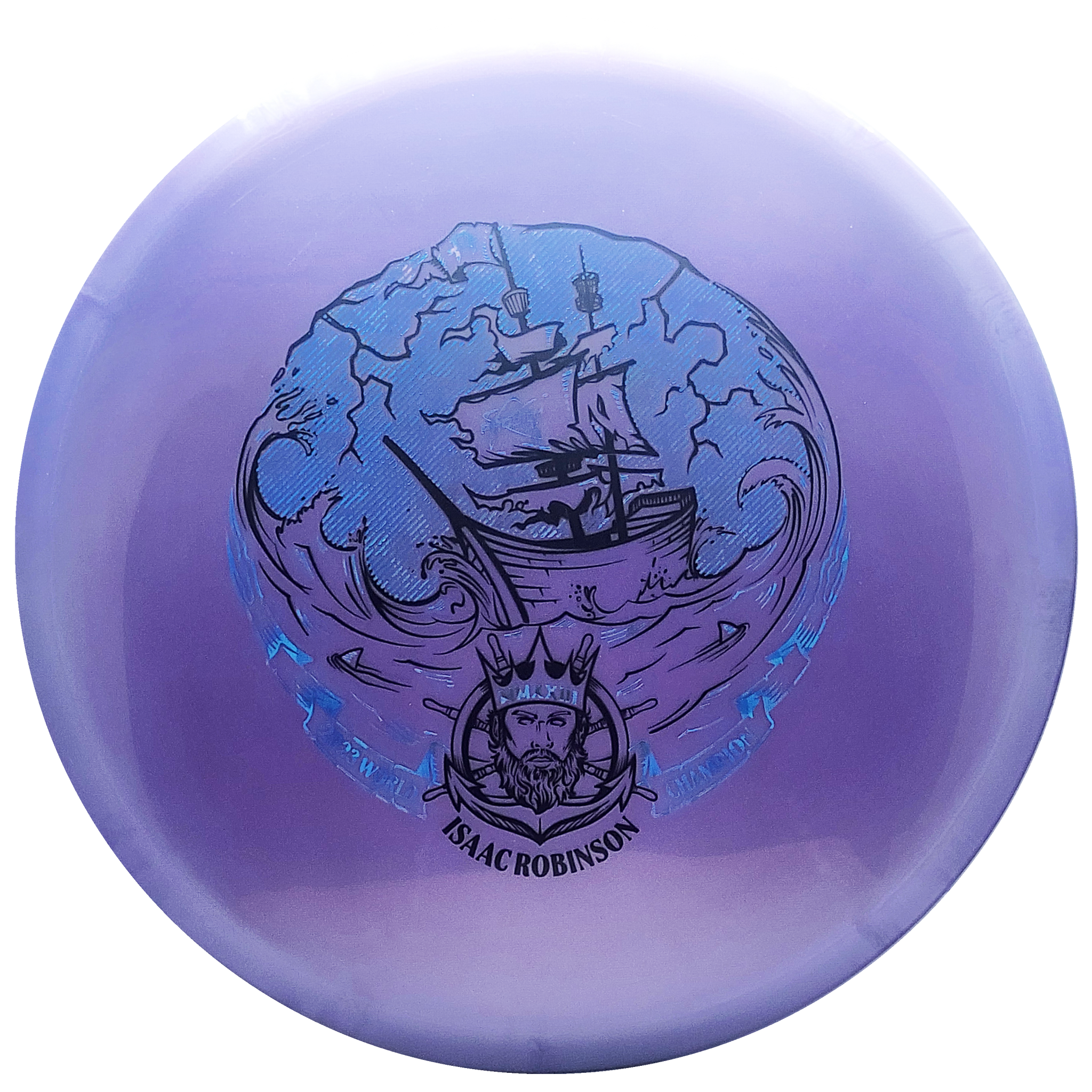 Prodigy: Isaac Robinson Archive Midrange - "Smuggler's Pursuit" Pro Worlds Stamp - 500 Plastic - Purple/Black/Blue