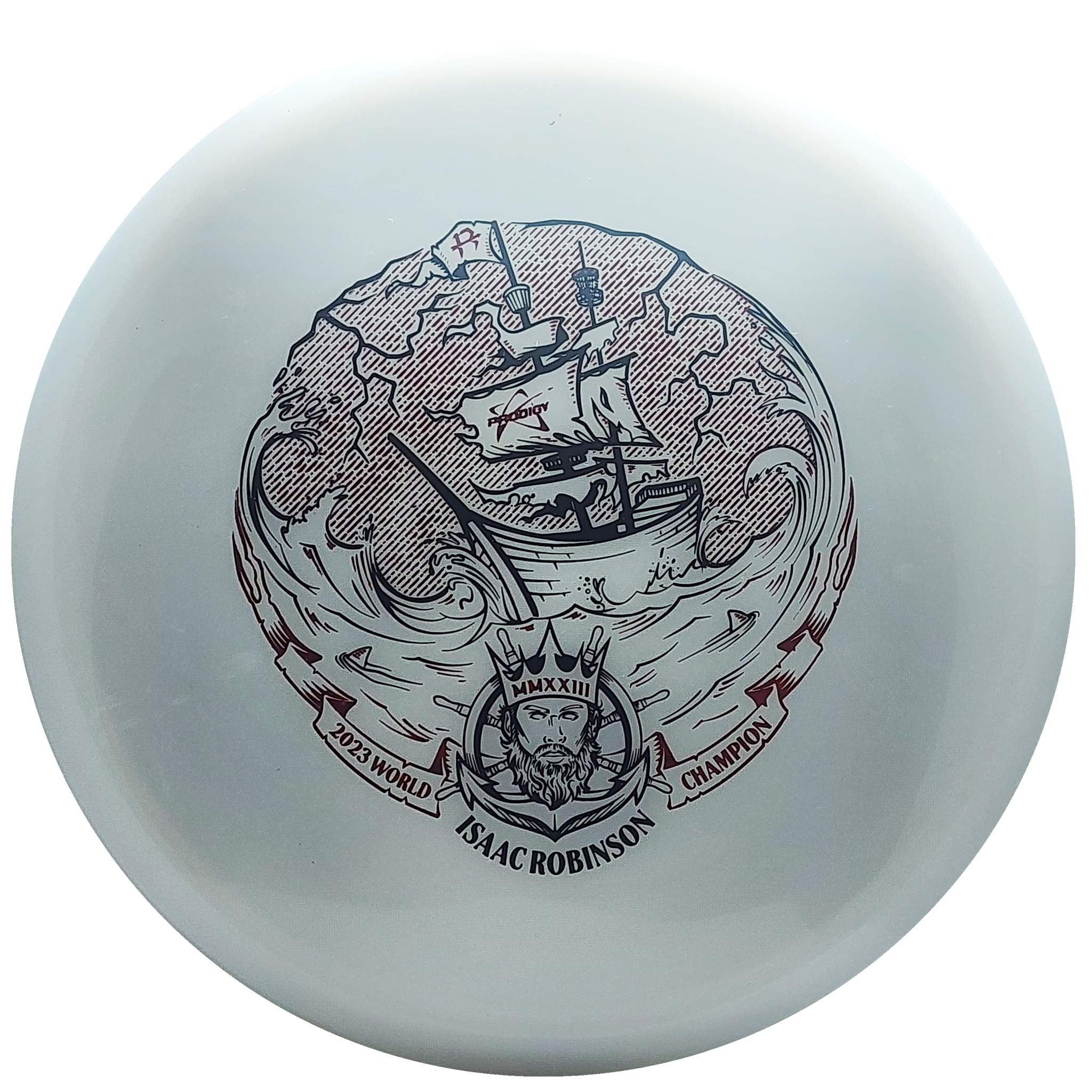 Prodigy: Isaac Robinson Archive Midrange - "Smuggler's Pursuit" Pro Worlds Stamp - 500 Plastic - White/Black/Red