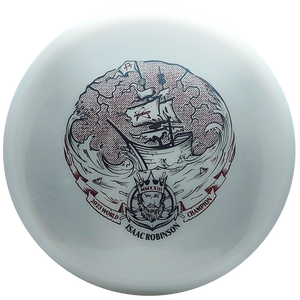 Prodigy: Isaac Robinson Archive Midrange - "Smuggler's Pursuit" Pro Worlds Stamp - 500 Plastic - White/Black/Red