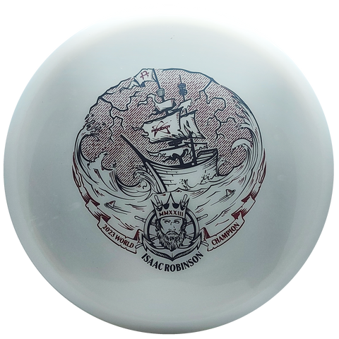 Prodigy: Isaac Robinson Archive Midrange - "Smuggler's Pursuit" Pro Worlds Stamp - 500 Plastic - White/Black/Red