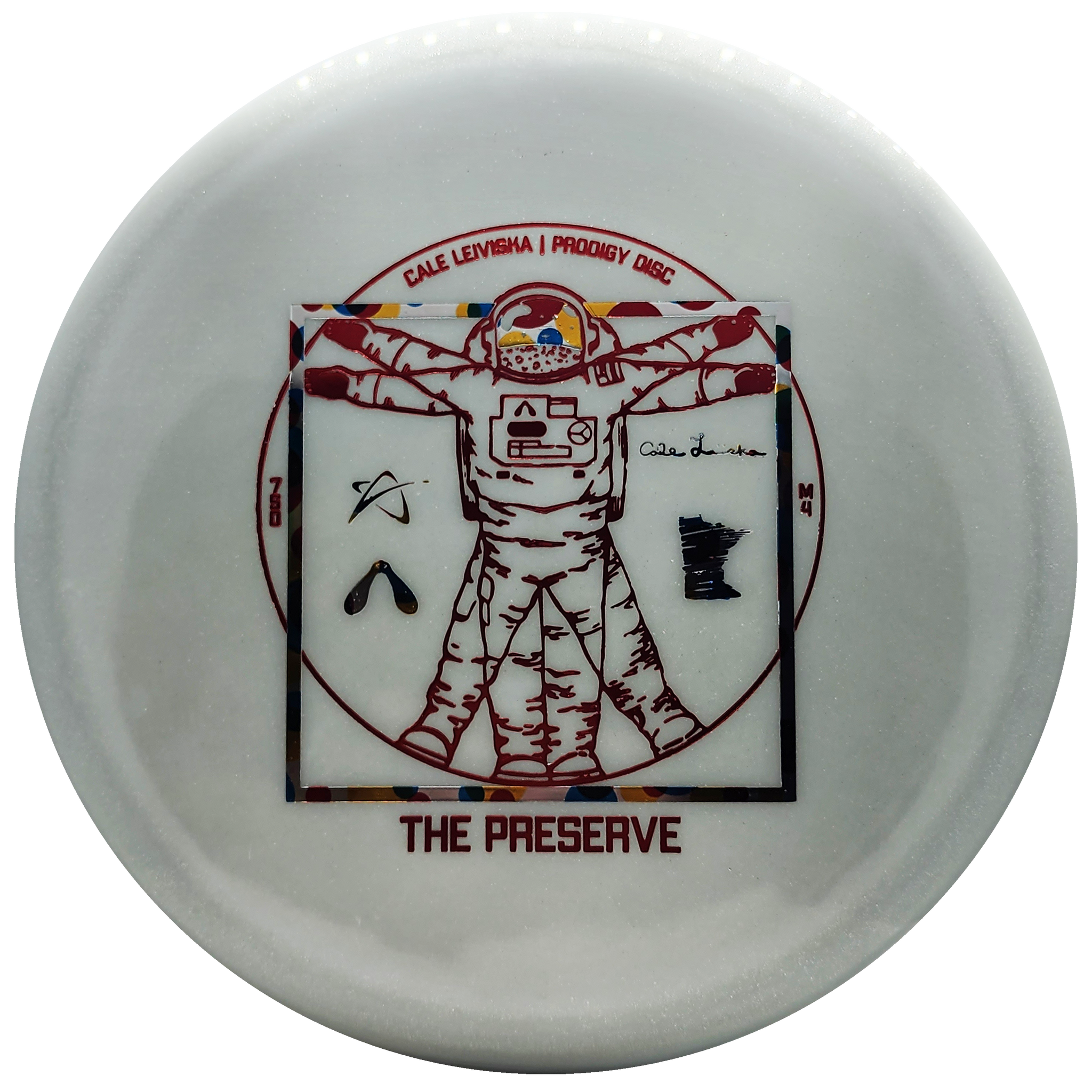 Prodigy: M4 750 Glimmer GLOW - Cale Leiviska "The Preserve Spaceman" Stamp - Grey/Dots/Red