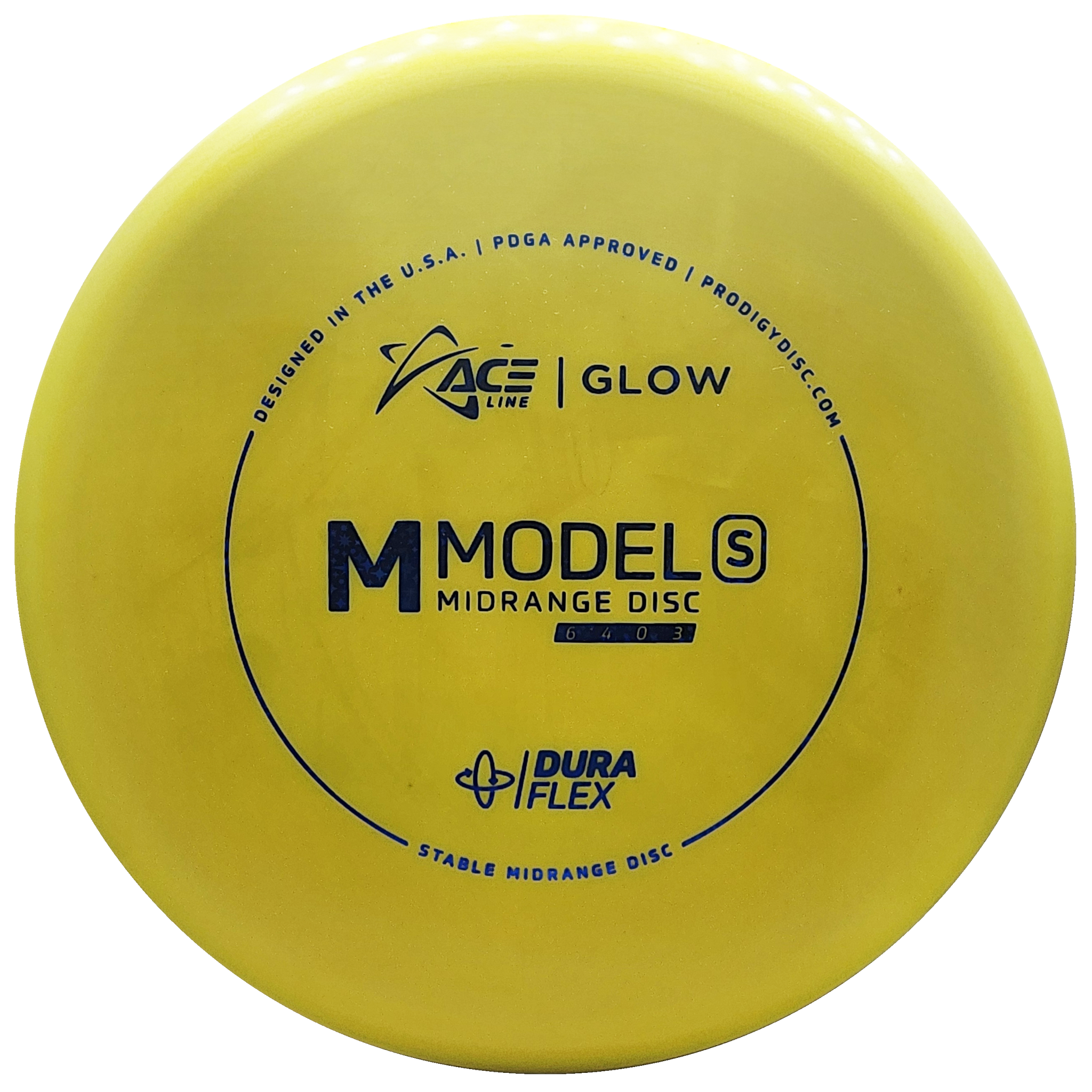 Prodigy: ACE Line M Model S Midrange Disc - DuraFlex GLOW Plastic - Yellow/Blue