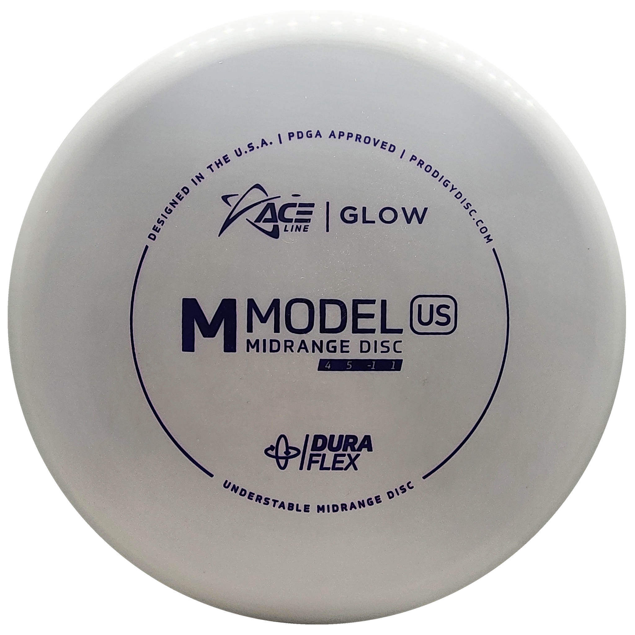 Prodigy: ACE Line M Model US Midrange Disc - DuraFlex GLOW Plastic - White/Blue