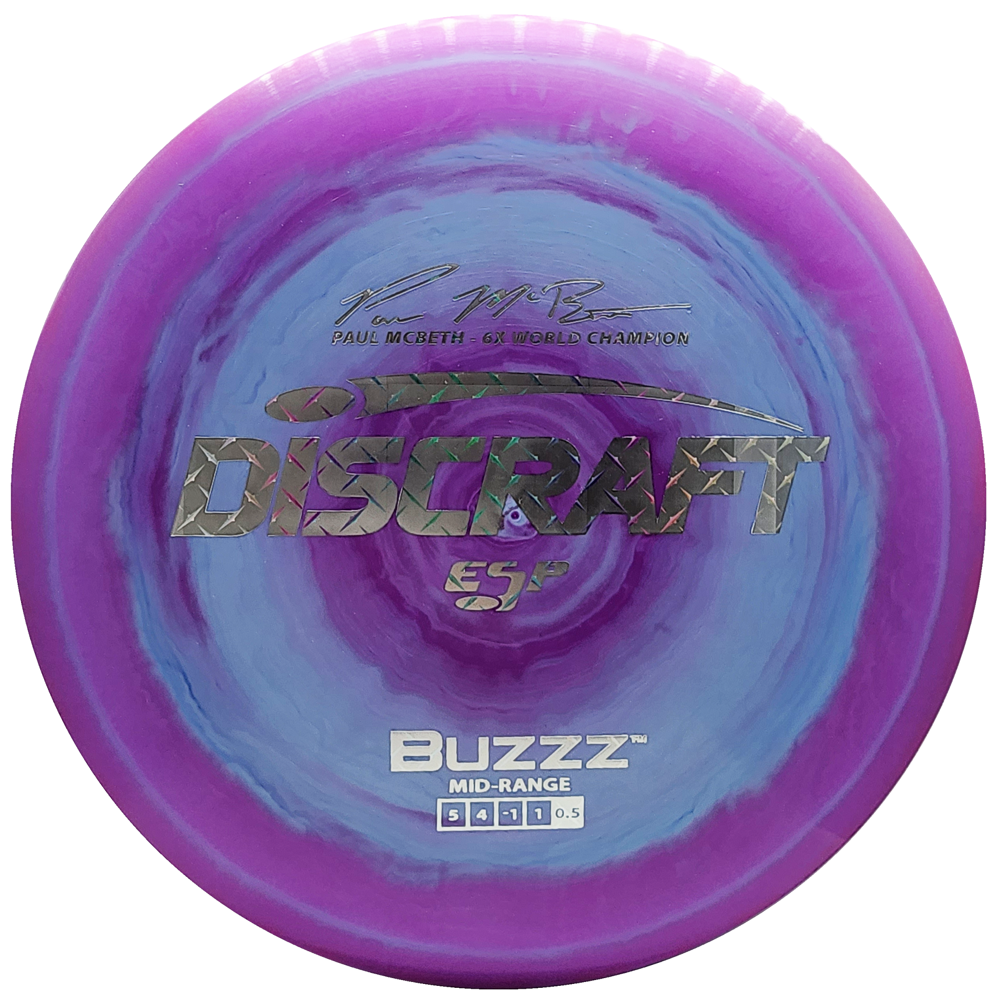 Discraft: Paul McBeth 6x ESP Buzzz Signature Series - Purple/Light Blue/Silver