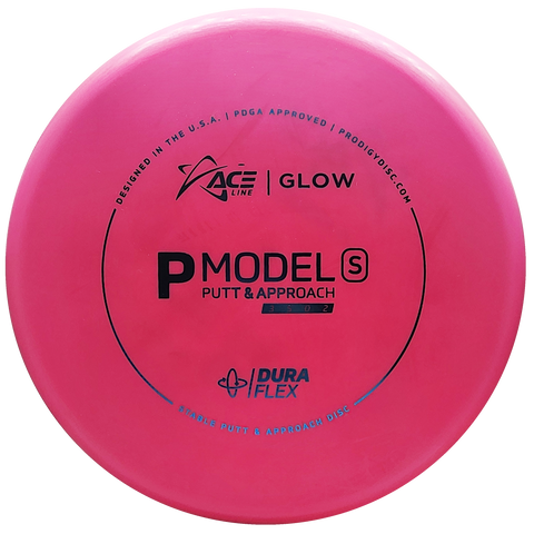 Prodigy: ACE Line P Model S Putt & Approach Disc - DuraFlex GLOW Plastic - Pink/Blue