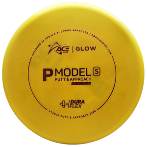 Prodigy: ACE Line P Model S Putt & Approach Disc - DuraFlex GLOW Plastic - Yellow/Red