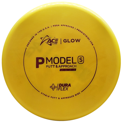 Prodigy: ACE Line P Model S Putt & Approach Disc - DuraFlex GLOW Plastic - Yellow/Red