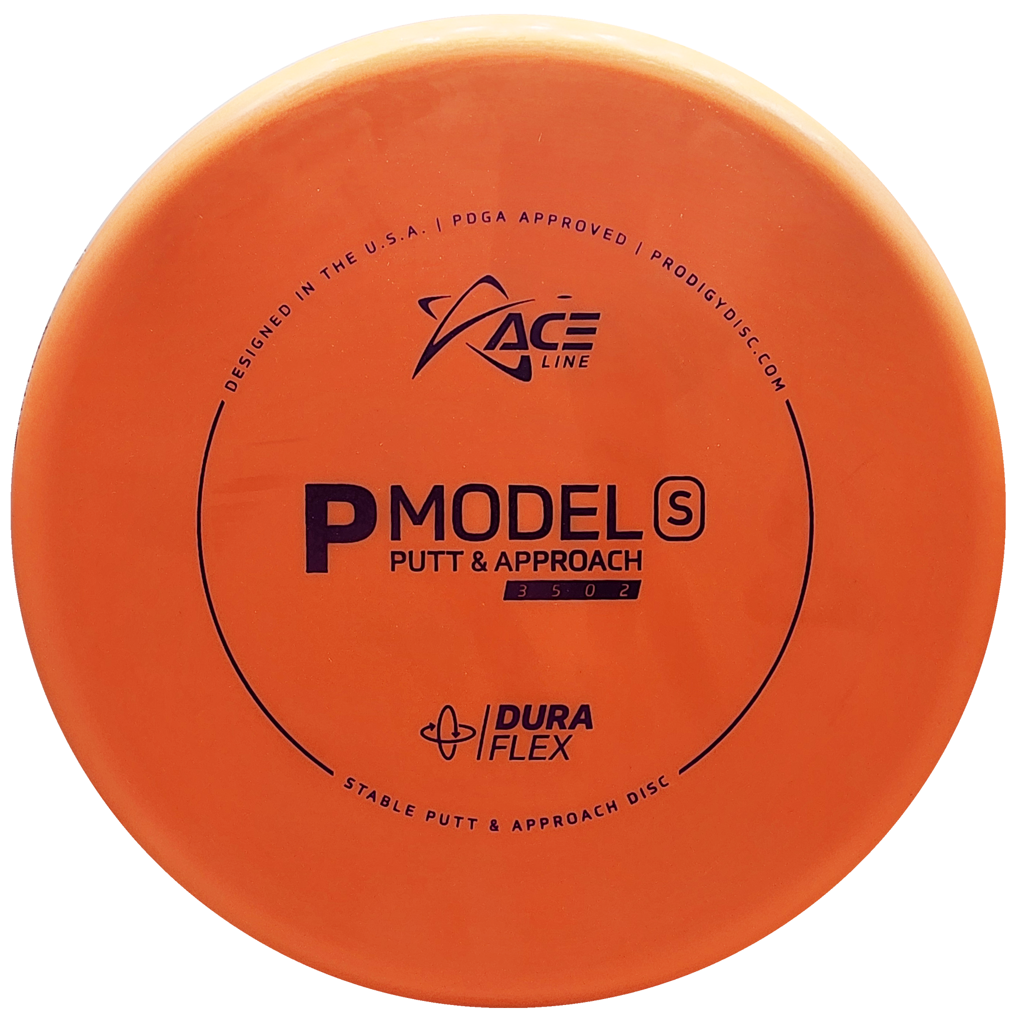 Prodigy: ACE Line P Model S Putt & Approach Disc - DuraFlex Plastic - Orange/Pink