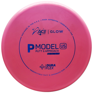 Prodigy: ACE Line P Model US Putt & Approach Disc - DuraFlex GLOW Plastic - Pink/Blue