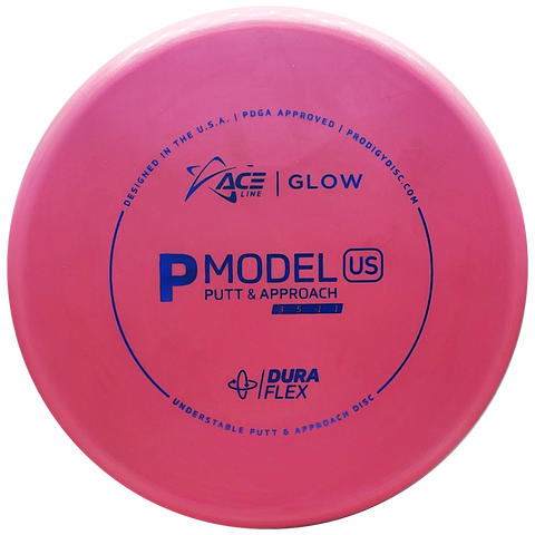 Prodigy: ACE Line P Model US Putt & Approach Disc - DuraFlex GLOW Plastic - Pink/Blue