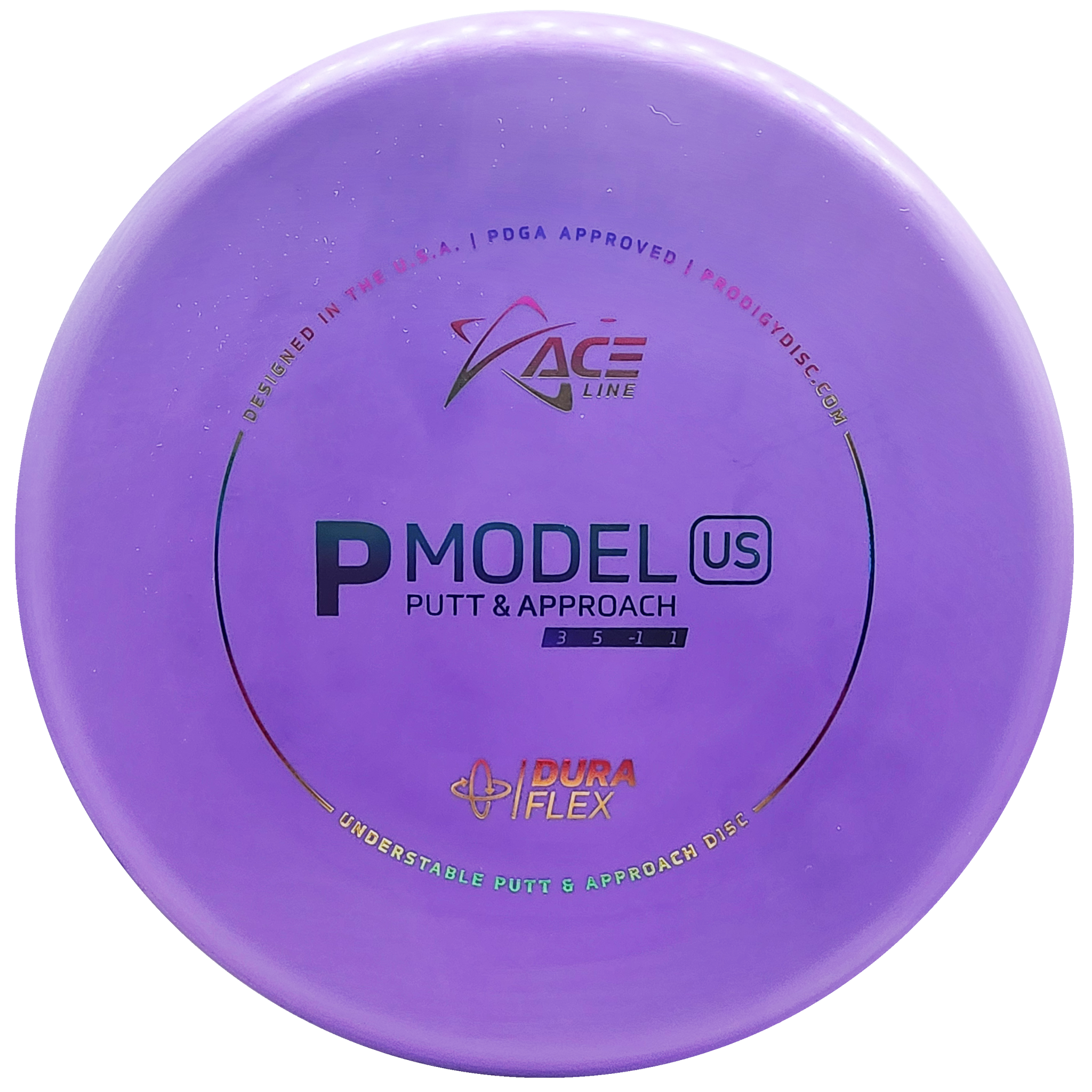 Prodigy: ACE Line P Model US Putt & Approach Disc - DuraFlex Plastic - Purple/Rainbow