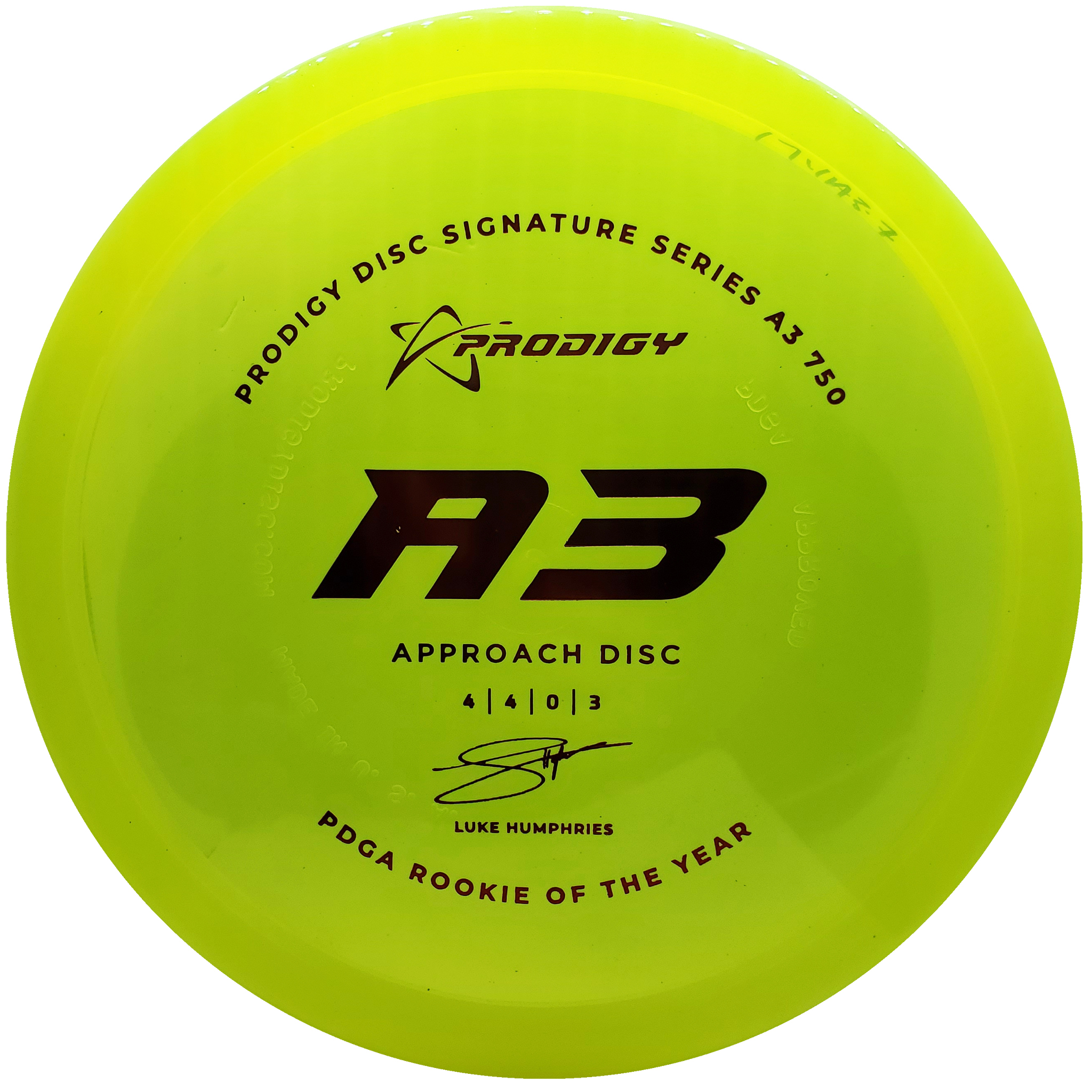 Prodigy: A3 Approach Disc - Luke Humphries 2022 Signature Series - Yellow/Red