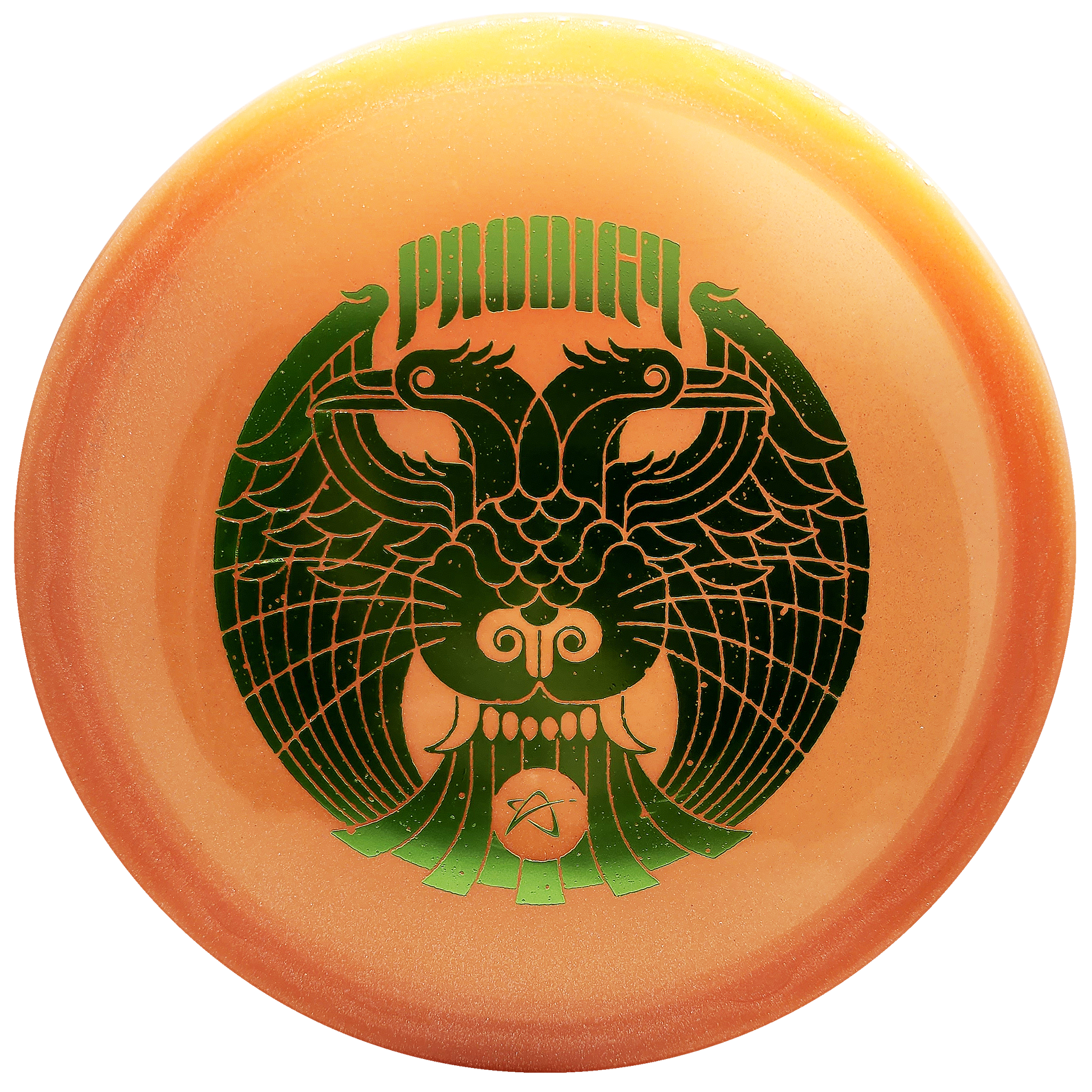 Prodigy: A3 Approach Disc - Ravenwolf Stamp - 400 Glimmer Plastic - Orange/Green