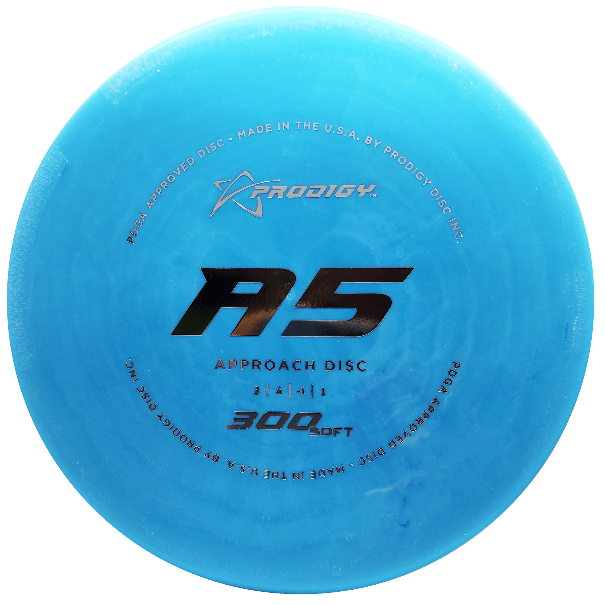 Prodigy: A5 Approach Disc - 300 Soft Plastic - Light Blue/Silver
