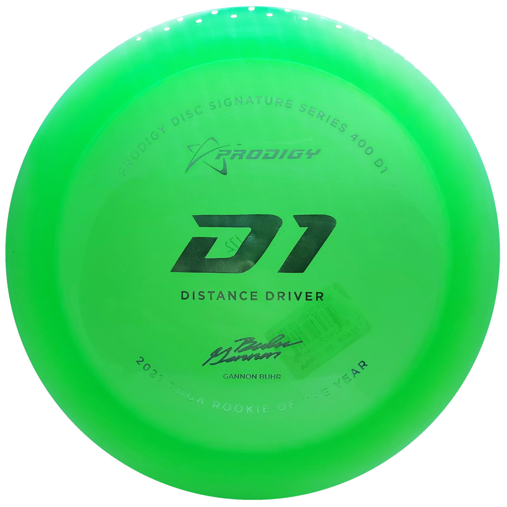 Prodigy: D1 Distance Driver - Gannon Buhr 2022 Signature Series - Lime Green/Silver