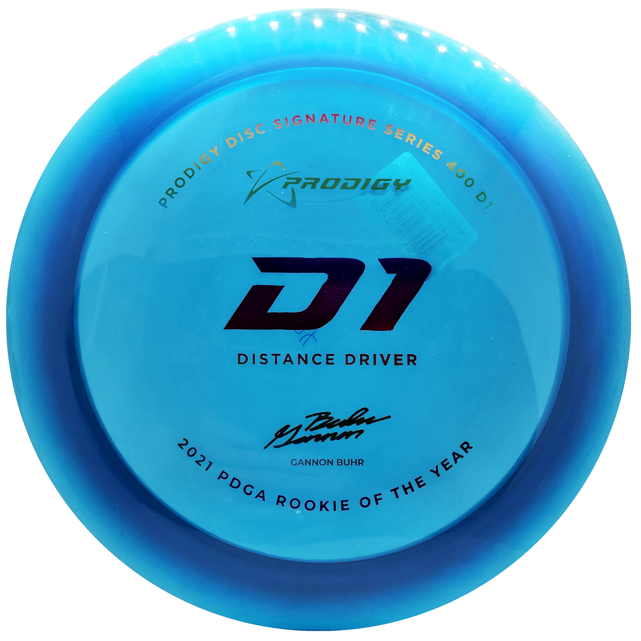 Prodigy: D1 Distance Driver - Gannon Buhr 2022 Signature Series - 500 Plastic - Blue/Rainbow