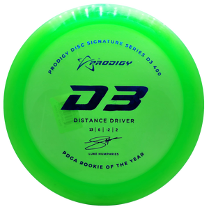 Prodigy: D3 Distance Driver - Luke Humphries 2022 Signature Series - 400 Plastic - Lime Green/Blue