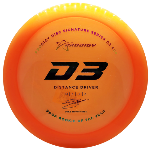 Prodigy: D3 Distance Driver - Luke Humphries 2022 Signature Series - 400 Plastic - Orange/Rainbow