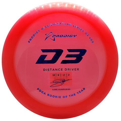 Prodigy: D3 Distance Driver - Luke Humphries 2022 Signature Series - 400 Plastic - Red/Blue