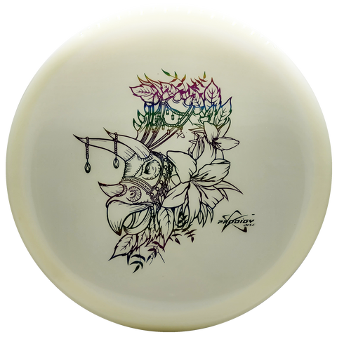 Prodigy: M4 Midrange Disc - Herbivora Stamp - 400 Glow Plastic - White/Rainbow