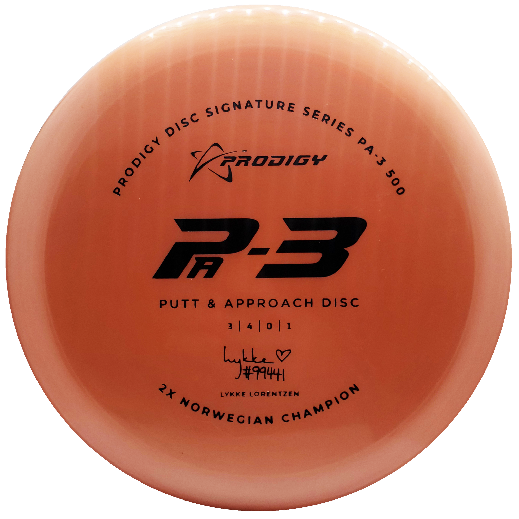 Prodigy: PA-3 Approach Disc - Lykke Lorentzen 2022 Signature Series - Orange/Black