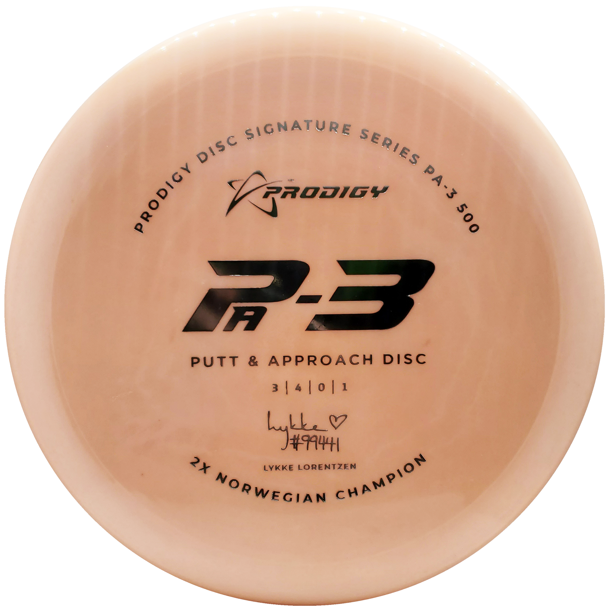 Prodigy: PA-3 Approach Disc - Lykke Lorentzen 2022 Signature Series - Peach/Silver