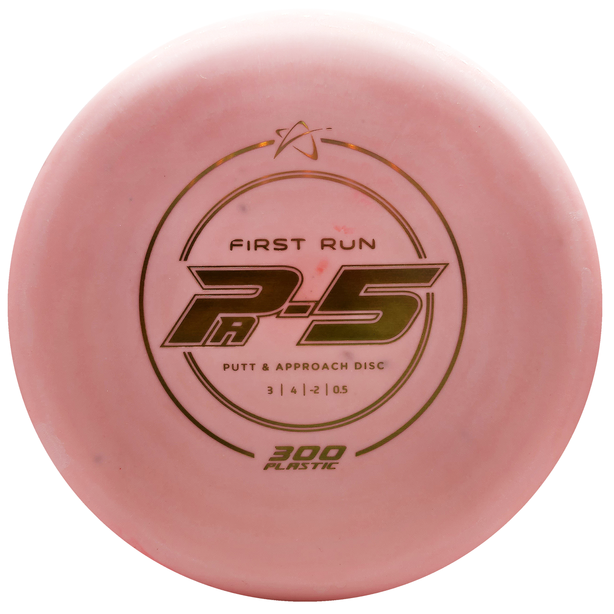 Prodigy: PA-5 Putt and Approach Disc - First Run Stamp - 300 Plastic - Light Pink/Gold