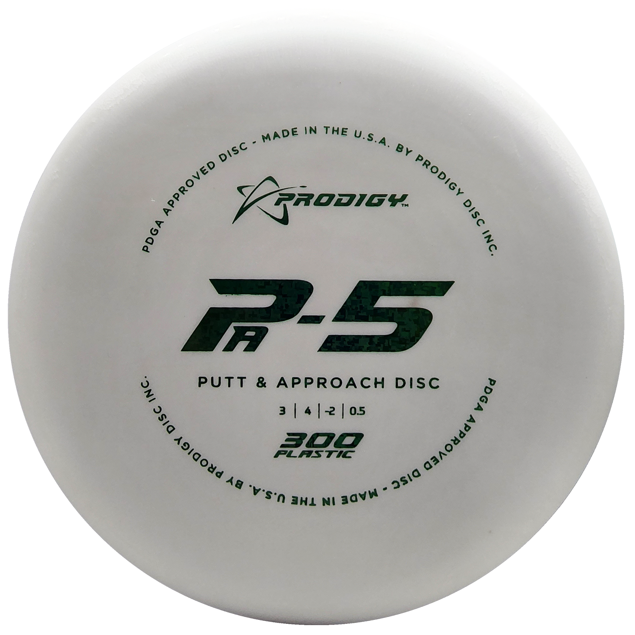 Prodigy: PA-5 Putt and Approach Disc - 300 Plastic - White/Green