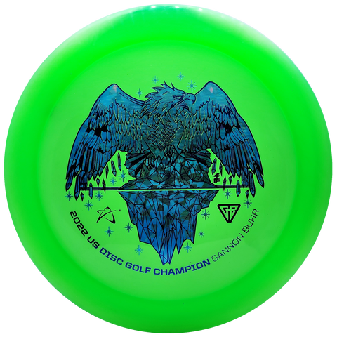 Prodigy: D1 Distance Driver - Gannon Buhr U.S. Champion Stamp - 400 Plastic - Lime Green/Blue