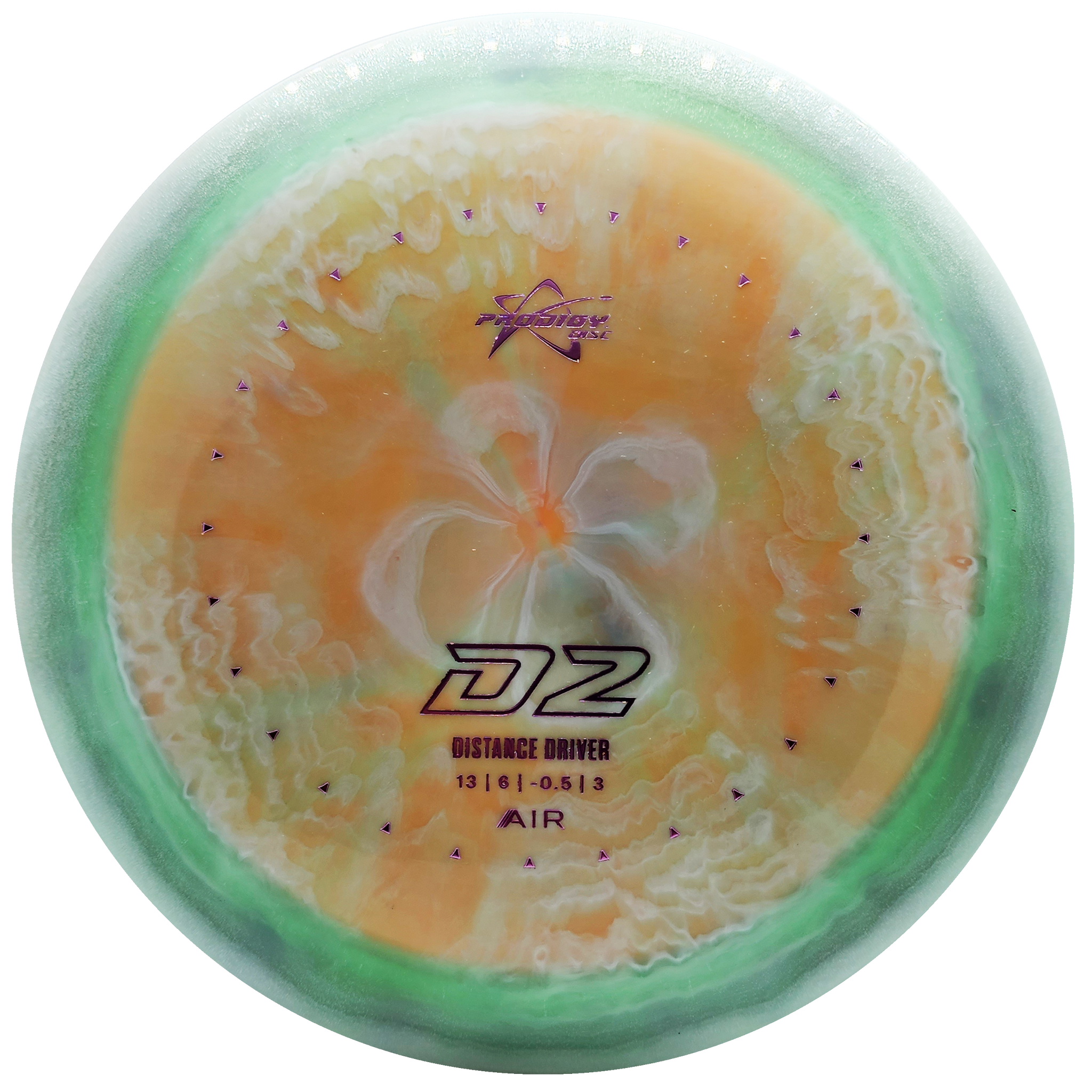 Prodigy: D2 Distance Driver - AIR Spectrum Plastic - Lime Green/Orange/Pink