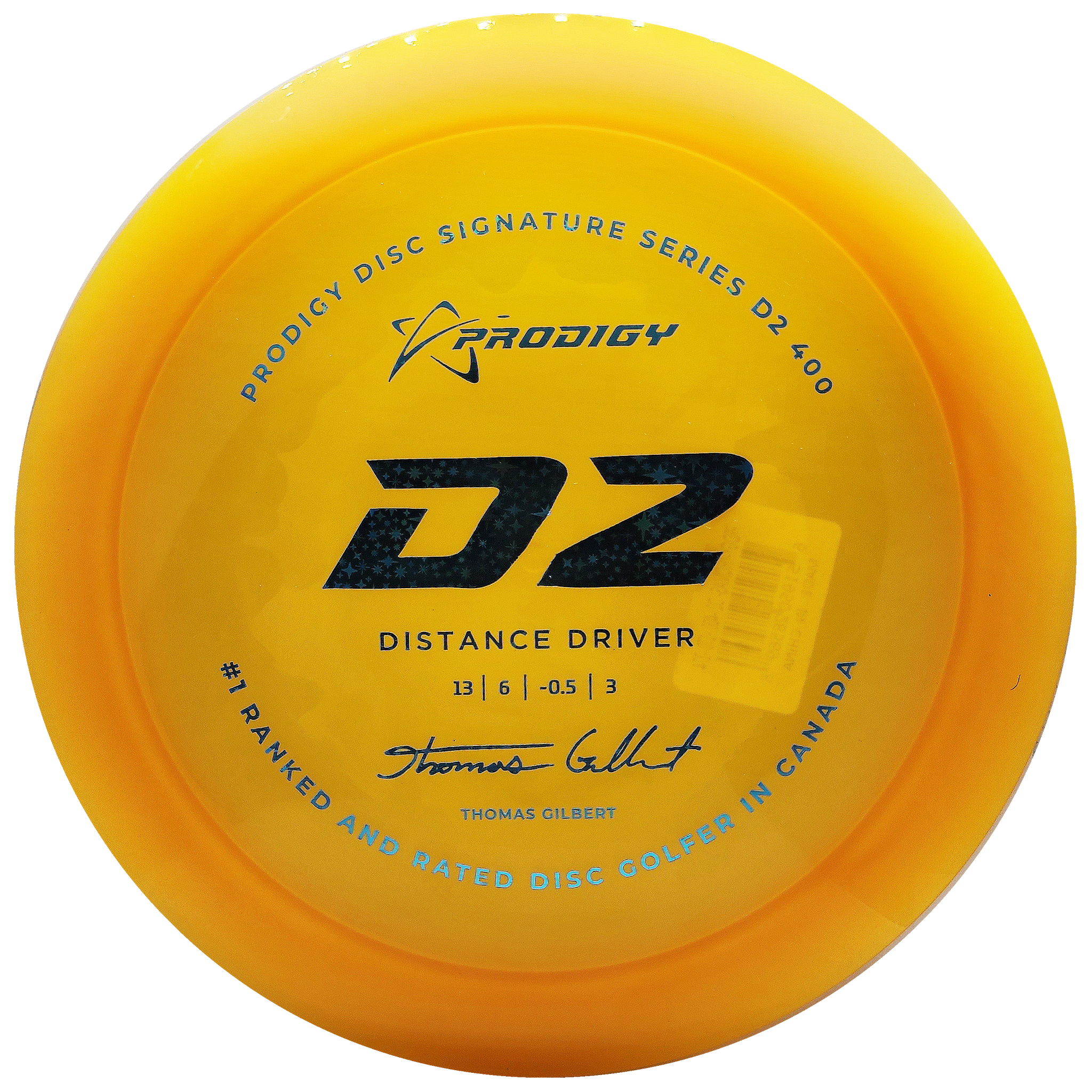 Prodigy: D2 Distance Driver - Thomas Gilbert 2022 Signature Series - 400 Plastic - Amber/Light Blue