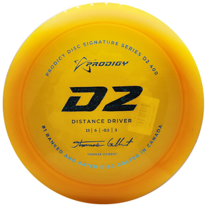 Prodigy: D2 Distance Driver - Thomas Gilbert 2022 Signature Series - 400 Plastic - Amber/Light Blue