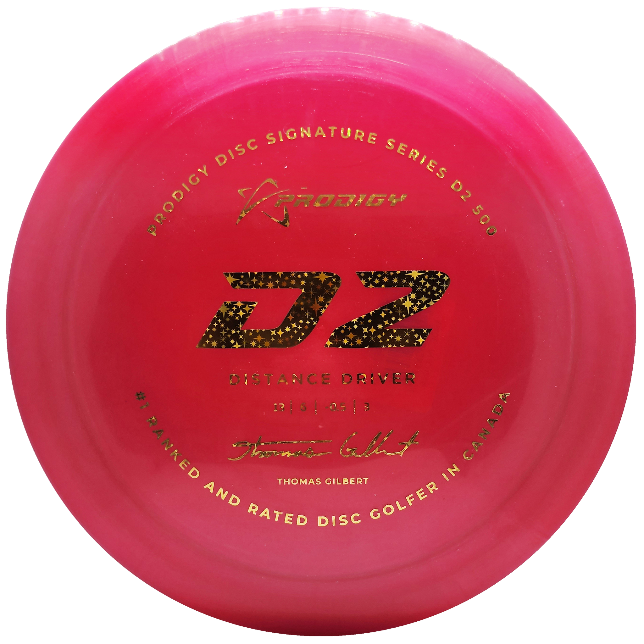 Prodigy: D2 Distance Driver - Thomas Gilbert 2022 Signature Series - 500 Plastic - Pink/Gold