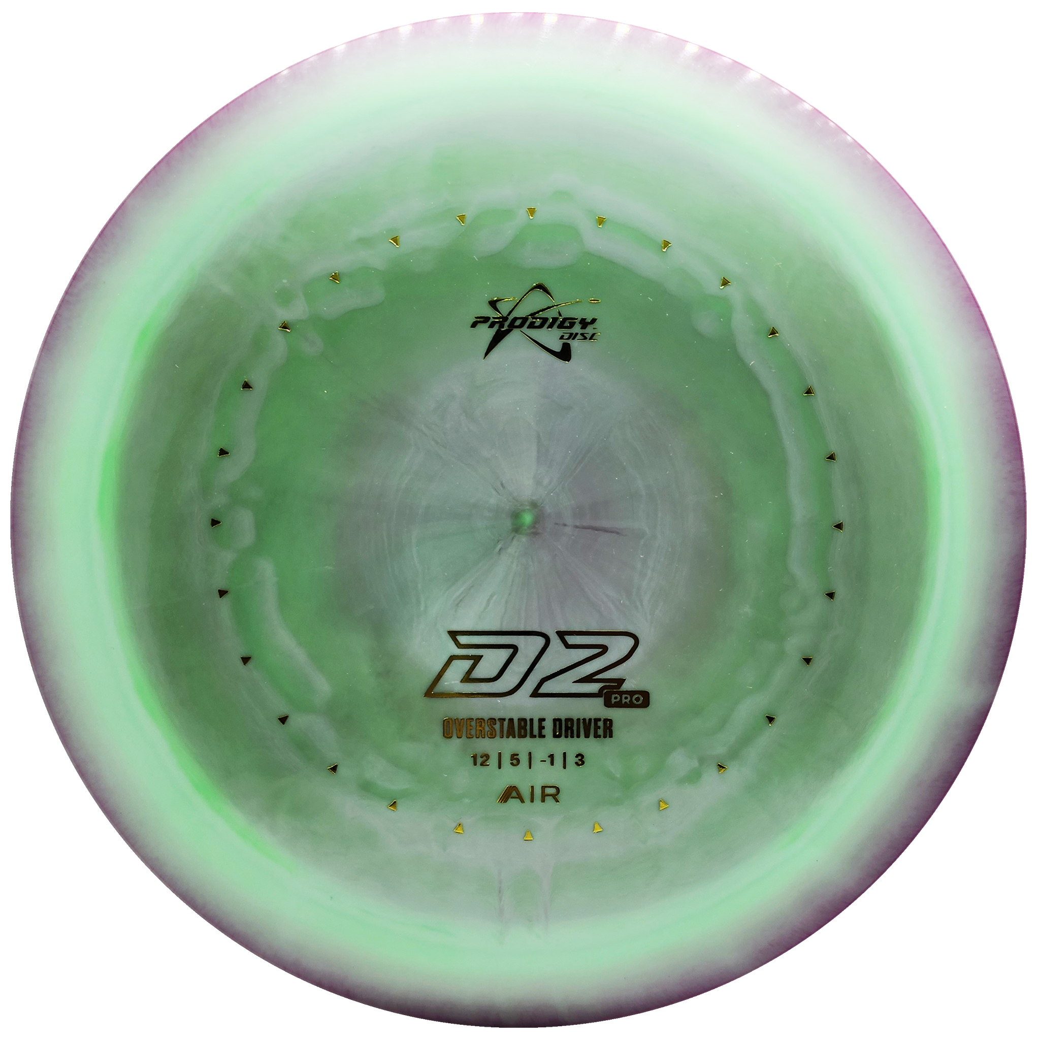 Prodigy: D2 Pro Distance Driver - AIR Spectrum Plastic - Light Green/Purple/Gold