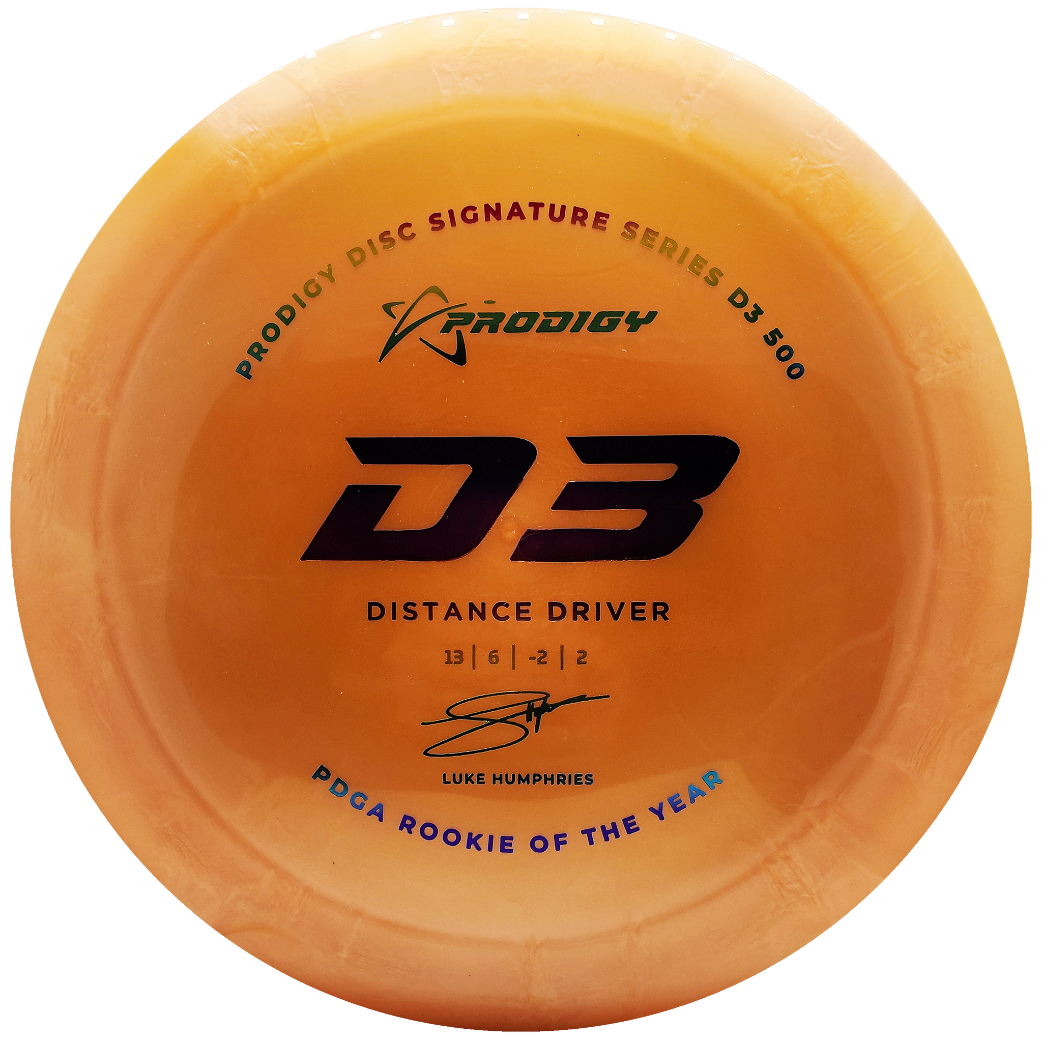 Prodigy: D3 Distance Driver - Luke Humphries 2022 Signature Series - 500 Plastic - Orange/Rainbow