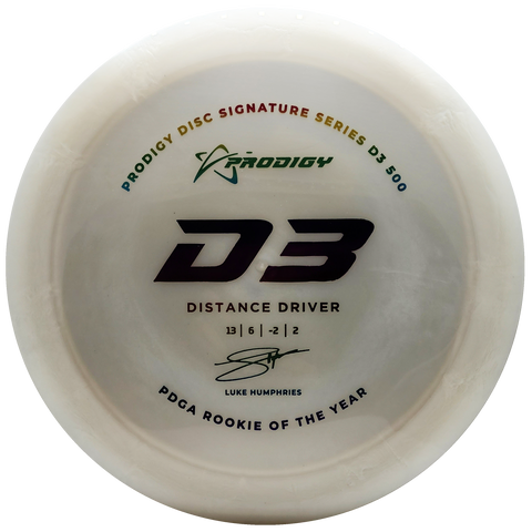 Prodigy: D3 Distance Driver - Luke Humphries 2022 Signature Series - 500 Plastic - White/Rainbow